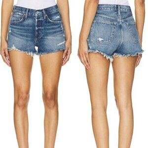 NEW NWT Agolde Parker Vintage Cut Off High Rise Denim Shorts Dark Blue Size: 30
